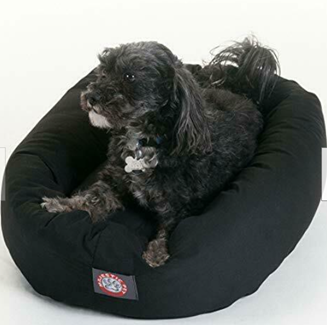 24 inch Black Bagel Dog Bed